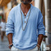 Men's Linen Shirt Popover