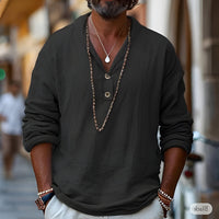 Men's Linen Shirt Popover