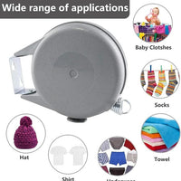 Retractable Washing Line with Swivel Wall Mount
