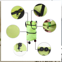 2-in-1 Foldable Shopping Bag with Wheels