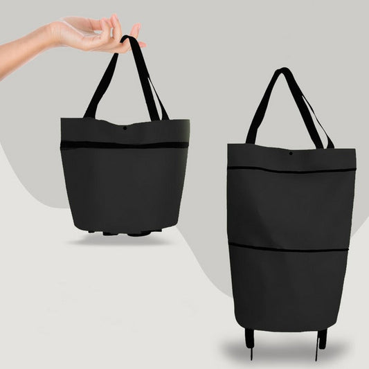 2-in-1 Foldable Shopping Bag with Wheels