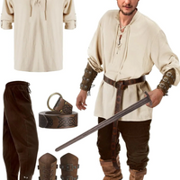 Official 4 Pcs Men's Pirate Costume
