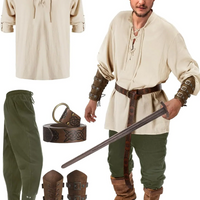 Official 4 Pcs Men's Pirate Costume