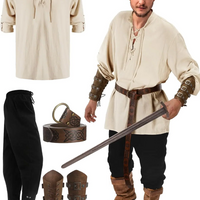 Official 4 Pcs Men's Pirate Costume