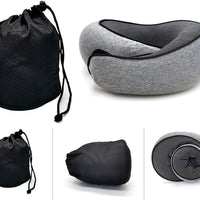 Snail Style Memory Foam Travel Curved Neck Pillow - U-shaped, Portable, Adjustable Support Neck Brace Pillow