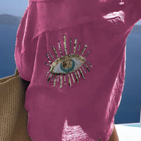 Evil Eye Shirt + Sequin Bead