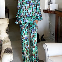 Geometric Pattern Two Piece Clothing Set