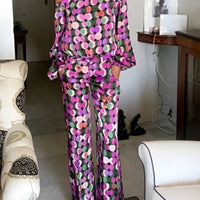 Geometric Pattern Two Piece Clothing Set