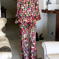 Geometric Pattern Two Piece Clothing Set