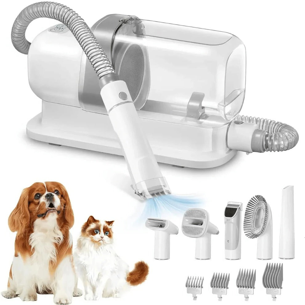 Low-Noise Dog Grooming Vacuum with Full Pet Hair Clippers & Brush Kit | Large 77.7oz Capacity