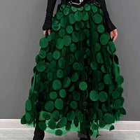 Chic Skirt Made Of Polka Dot and Tulle Patchwork