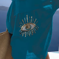 Evil Eye Shirt + Sequin Bead