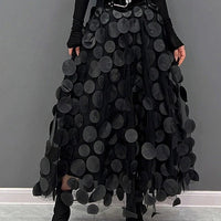 Chic Skirt Made Of Polka Dot and Tulle Patchwork
