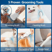 Low-Noise Dog Grooming Vacuum with Full Pet Hair Clippers & Brush Kit | Large 77.7oz Capacity