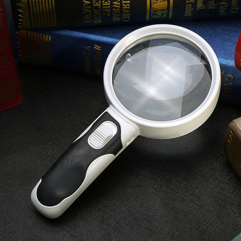 LED Lighted Magnifying Glass – Handheld Reading Magnifier for Books & Small Print