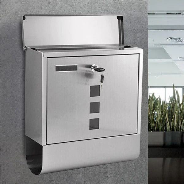Large Heavy Duty Wall Mounted Vertical Home Metal Lockable Mailbox