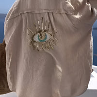 Evil Eye Shirt + Sequin Bead