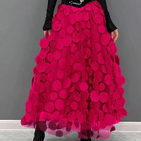 Chic Skirt Made Of Polka Dot and Tulle Patchwork