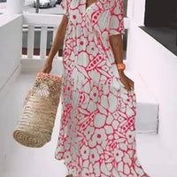 Long Dress With Short Sleeves and Print