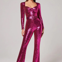 Sequin long-sleeved jumpsuit