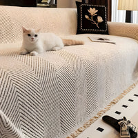 Stripe Herringbone Couch Cover