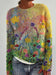 Flower Oil Painting Art Cozy Sweater