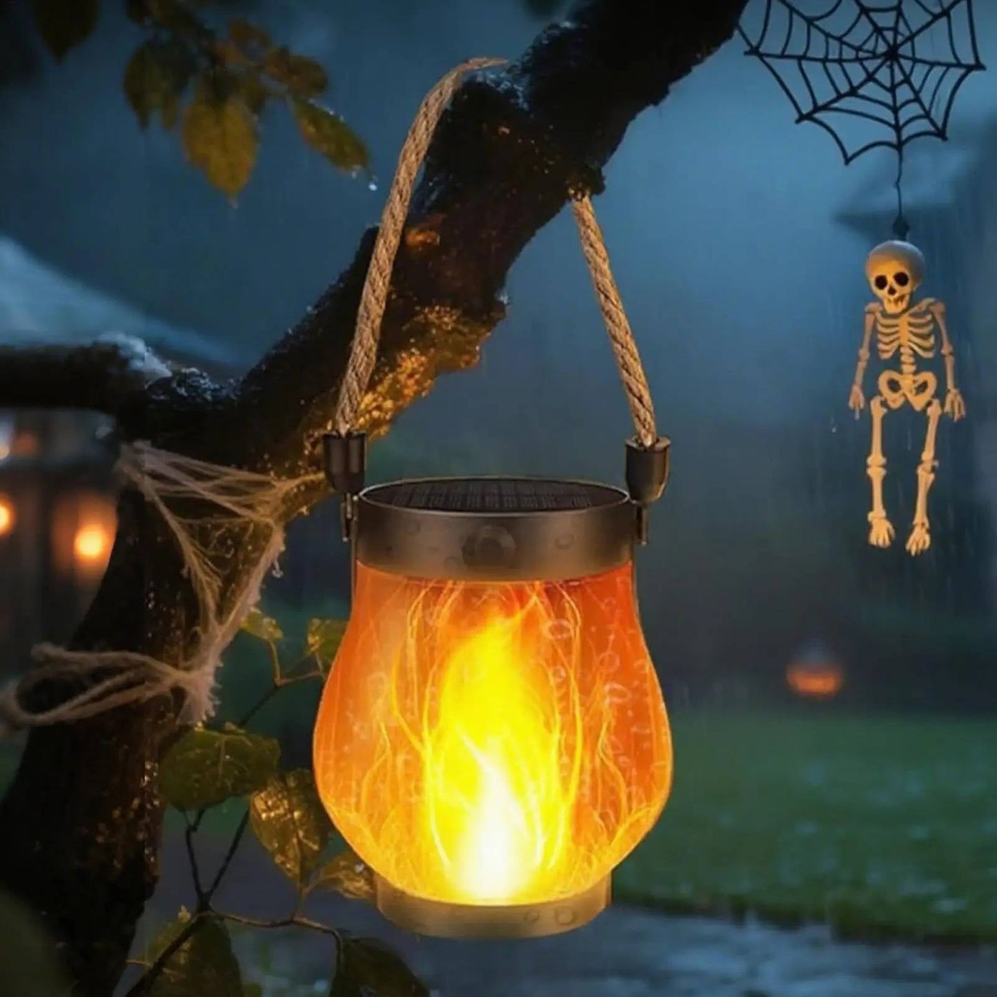 Solar Outdoor Porch Flame Lanterns