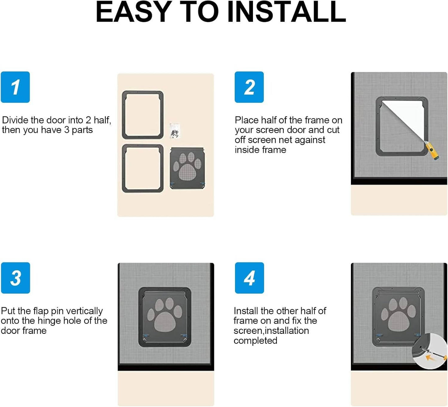 Pet Screen Door For Dogs And Cats