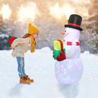 Outdoor Christmas Decorations Inflatable Snowman With Led Lights
