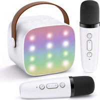 Mini Karaoke Machine with 2 Wireless Microphones