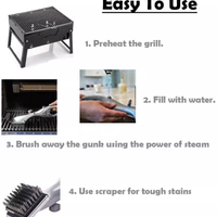Barbecue Grill Outdoor Steam Cleaning Brush BBQ Cleaner Charcoal Scraper