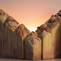 9pcs Heaven Nativity Tree Pillar Statues