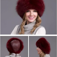 100% Natural Fox Fur Hat Women Cap Thick Fur Cap Winter Warm Hat Female Fashion For Women Hat With Earmuffs Hat
