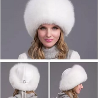 100% Natural Fox Fur Hat Women Cap Thick Fur Cap Winter Warm Hat Female Fashion For Women Hat With Earmuffs Hat