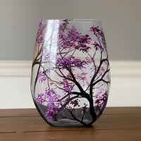 Four Seasons Tree Wine Glasses – Hand Painted Art