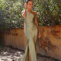 Sexy asymmetrical slit dress