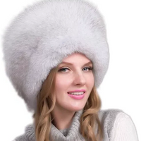 100% Natural Fox Fur Hat Women Cap Thick Fur Cap Winter Warm Hat Female Fashion For Women Hat With Earmuffs Hat