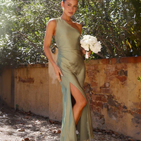 Sexy asymmetrical slit dress
