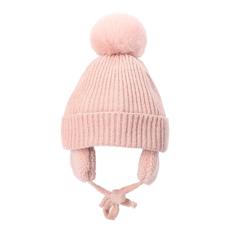 Kids Knit Beanie Winter Hat with Earflaps