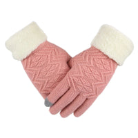 Plush Lined Touch Screen Knitted Gloves