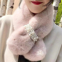 Luxury Faux Fur Pearl Winter Scarf