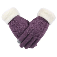 Plush Lined Touch Screen Knitted Gloves