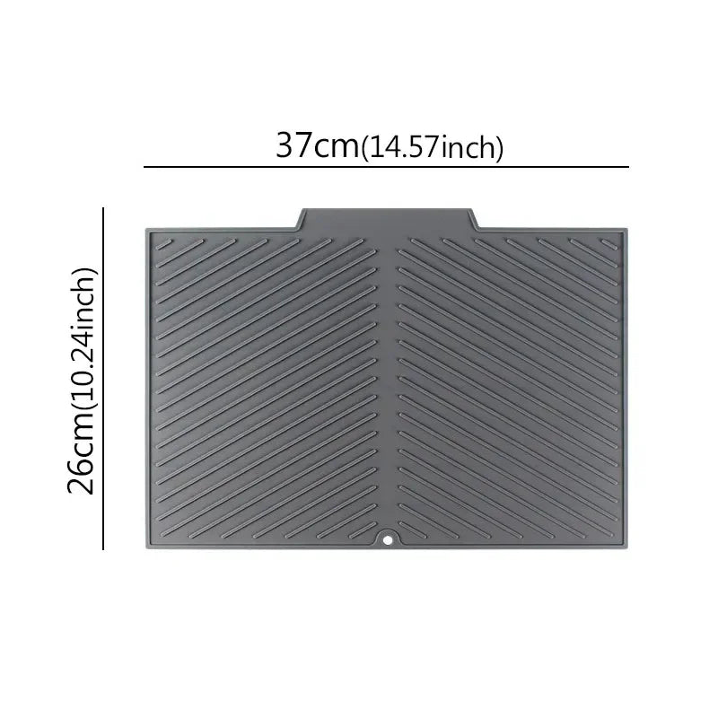 Silicone Dish Drying Mat with Drain Design