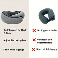 Snail Style Memory Foam Travel Curved Neck Pillow - U-shaped, Portable, Adjustable Support Neck Brace Pillow