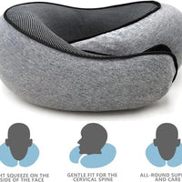 Snail Style Memory Foam Travel Curved Neck Pillow - U-shaped, Portable, Adjustable Support Neck Brace Pillow