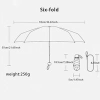 Travel Umbrella Compact Lightweight Portable UK Strong Waterproof Folding Umbrellas With 6 Rib Reinforced