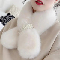 Luxury Faux Fur Pearl Winter Scarf