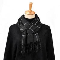Luxury Plaid Cashmere Winter Scarf for Men